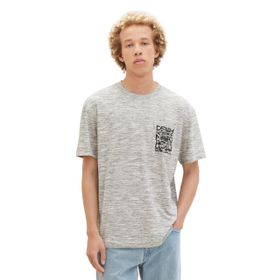 Tom Tailor 28627 Krem Black Space Dye Denim Erkek T-shirt