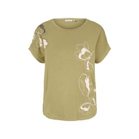 Tom Tailor 28723 Orta Zeytin Yeşili Baskılı Kadın T-shirt