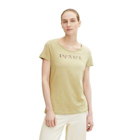 Tom Tailor 28725 Açık Orta Zeytin Rengi Yazılı Kadın T-shirt