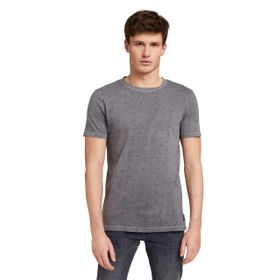 Tom Tailor 29181 Gri Kağıt Branda Baskı Denim Erkek T-shirt