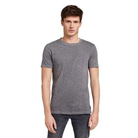 Tom Tailor 29181 Gri Kağıt Branda Baskı Denim Erkek T-shirt