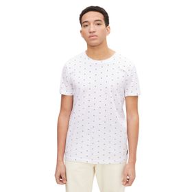 Tom Tailor 29208 Beyaz Soyut Çiçek Baskı Denim Erkek T-shirt