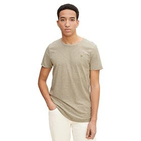 Tom Tailor 29472 Açık Zeytin İnce Çizgili Denim Erkek T-shirt