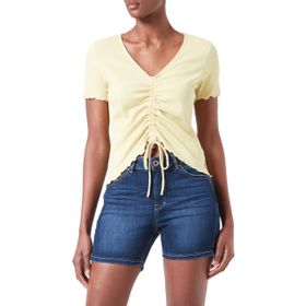 Tom Tailor 29567 Yumuşak Misket Limonu Denim Baskılı Kadın T-shirt