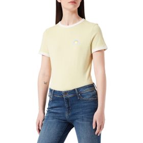Tom Tailor 29567 Yumuşak Misket Limonu Denim Baskılı Kadın T-shirt