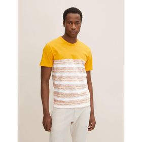 Tom Tailor 29811 Turuncu Aop Stripe Çizgili Erkek T-shirt