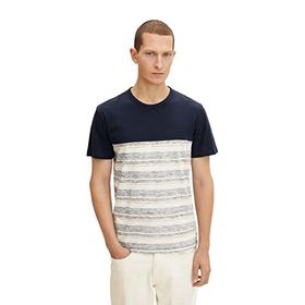 Tom Tailor 29812 Buttercream Aop Stripe Çizgili Erkek T-shirt