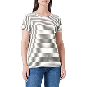 Tom Tailor 29868 Offwhite Yeşil Çizgili Baskılı Kadın T-shirt