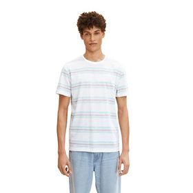 Tom Tailor 29884 Mint Haze Coral Stripe Erkek T-shirt