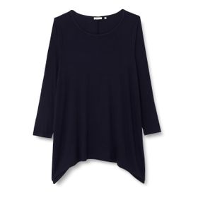 Tom Tailor 30025 Lacivert Midnight Blue Große Größen Uzun Kollu Kadın T-Shirt