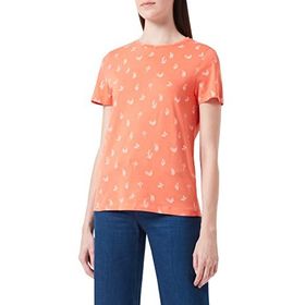 Tom Tailor 30083 Turuncu Çiçekli Tasarım Tamamı Baskılı Kadın T-shirt