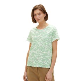 Tom Tailor 31574 Yeşil Küçük Dalgalı Tasarım Kadın T-shirt