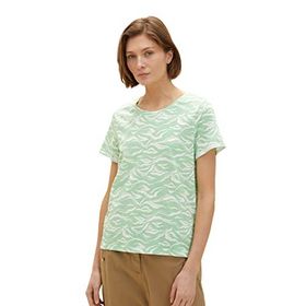 Tom Tailor 31574 Yeşil Küçük Dalgalı Tasarım Kadın T-shirt
