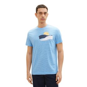 Tom Tailor 32059 Mavi İnce Çizgili Erkek T-shirt