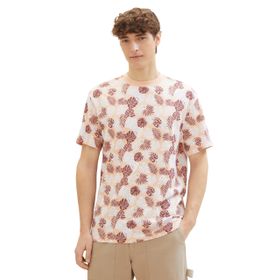 Tom Tailor 34829 Şeftali Renkli Yapraklar Baskı Denim Erkek T-shirt