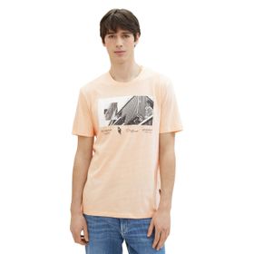 Tom Tailor 34989 Denim Şeftali Melanj Mini Çizgili Erkek T-shirt