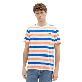 Tom Tailor 35029 Meyveli Kavun Mavi Çizgili Erkek T-shirt