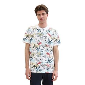Tom Tailor 35434 Beyaz Tropikal Yaprak Tasarımı Erkek T-shirt