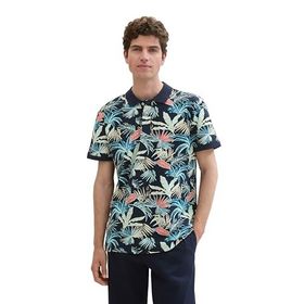 Tom Tailor 35436 Lacivert Tropikal Yaprak Tasarımı Erkek T-shirt