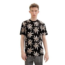 Tom Tailor 35495 Denim Siyah Yaz Yaprağı Baskı Erkek T-shirt