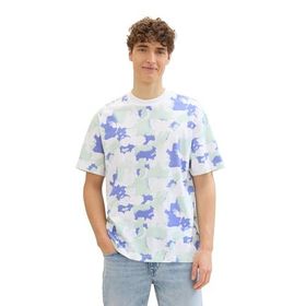 Tom Tailor 35497 Denim Beyaz Çok Şekilli Baskı Erkek T-shirt