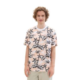 Tom Tailor 35503 Mercan Grisi Tropikal Baskı Denim Erkek T-shirt
