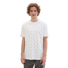 Tom Tailor 35505 Denim Beyaz Gri Mini Palm Baskı Erkek T-shirt
