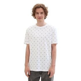 Tom Tailor 35505 Denim Beyaz Gri Mini Palm Baskı Erkek T-shirt