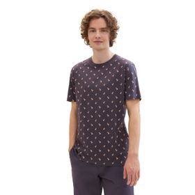 Tom Tailor 35506 Denim Gri Mercan Mini Palm Baskı Erkek T-shirt