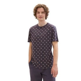 Tom Tailor 35506 Denim Gri Mercan Mini Palm Baskı Erkek T-shirt