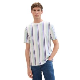 Tom Tailor 35617 Denim Mint White Blue Mix Stripe Erkek T-shirt