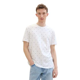 Tom Tailor 35820 Denim Beyaz Mini Yaprak Baskı Erkek T-shirt
