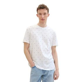 Tom Tailor 35820 Denim Beyaz Mini Yaprak Baskı Erkek T-shirt