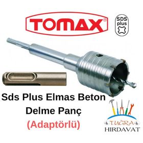Tomax 55 mm SDS Plus Elmaslı Adaptörlü Beton Delme Panç