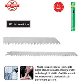 Tomax S1211K 5'li Paslanmaz Tilki Kuyruğu Testere