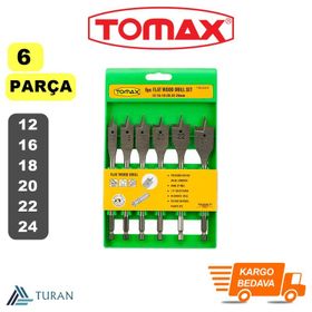 Tomax Yaprak Ahşap 12-24 mm 6 Parçalı Matkap Ucu Takımı