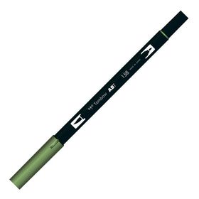 Tombow 158 Dark Olive AB-T Dual Brush Grafik Kalemi