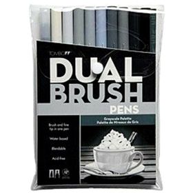Tombow 56171 Dual Brush Pens Grayscale 10 Renk Gri Tonlar Çift Uçlu Grafik Kalemi