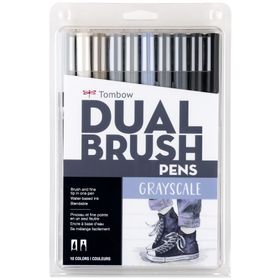 Tombow 56171 Dual Brush Pens Grayscale 10 Renk Gri Tonlar Çift Uçlu Grafik Kalemi