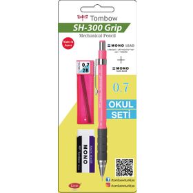 Tombow 8698517965312 SH-300 GR82 Grip 0,7mm Neon Pembe Versatil Kalem Okul Seti