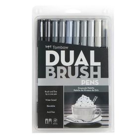 Tombow AB-T Dual Brush Pen Gri Tonlar Seti 10 Renk Grafik Kalemi