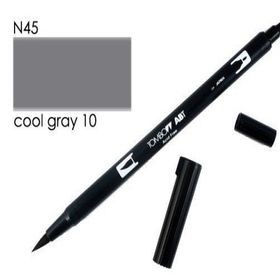 Tombow N45 Cool Gray 10 AB-T Dual Brush Grafik Kalemi