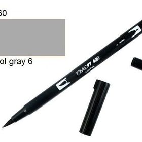 Tombow N60 Cool Gray 6 AB-T Dual Brush Grafik Kalemi