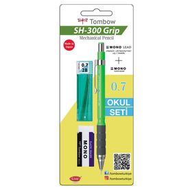Tombow SH-300 Grip 0,7 mm Neon Yeşil Versatil Kalem Okul Seti