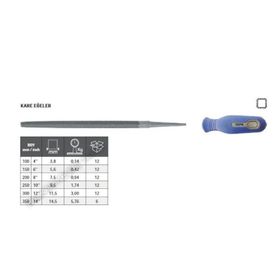Tome Saplı İnce Diş 100 mm Kare Eğe