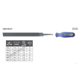 Tome Saplı Kalın Diş 150 mm Lama Eğe