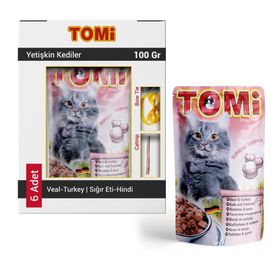 Tomi Danalı ve Hindili 6x100 gr Kedi Maması