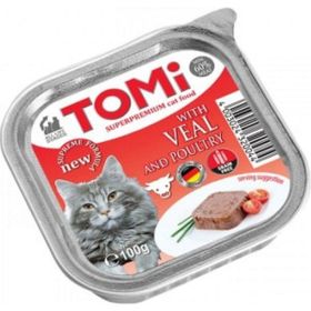 Tomi Pate Dana Etli ve Kümes Hayvanlı Alüminyum 100 gr Kedi Yaş Mama