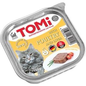 Tomi Pate Kümes Hayvanı ve Ciğerli Alüminyum 100 gr Kedi Yaş Mama