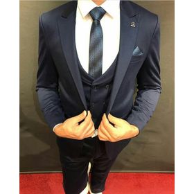Tomiross TKMELBS-8682 Erkek Lacivert İtalyan Kesim Slim Fit Takım Elbise